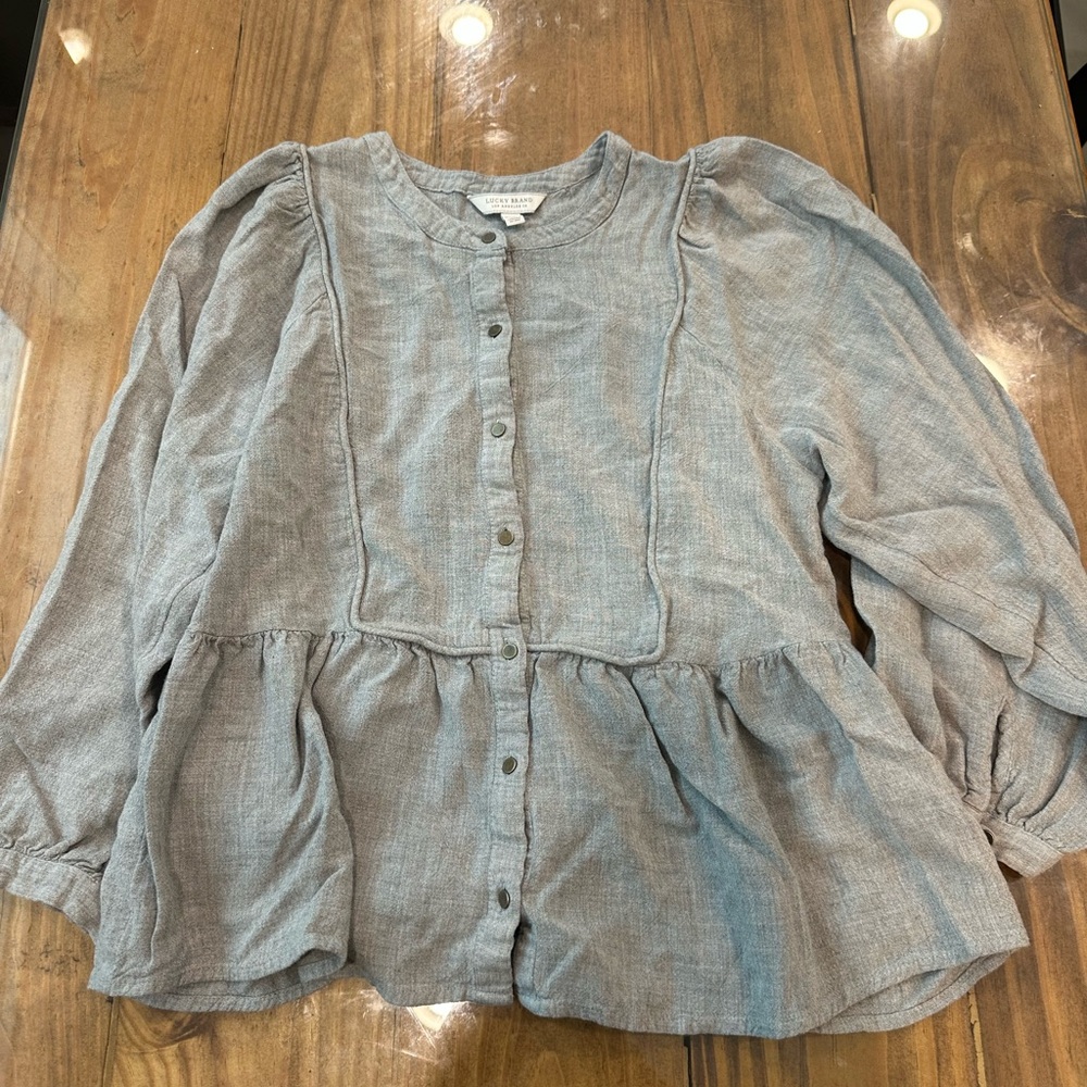 Lucky Brand Gray Blouse